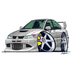 Mitsubshi Evo8 - Silver T-shirt