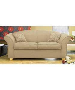 Modern sofabed design with fibre filled reversible seat cushions and a fixed back. Supplied with 2 f