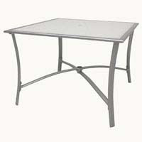 Monaco Square Table Aluminium Frame with Glass Top