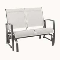 Monaco White Glider Aluminium Frame with Vinyl Coated Polyester Seat