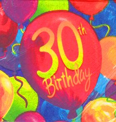 Napkins - Beverage - 70th - Painted Balloons