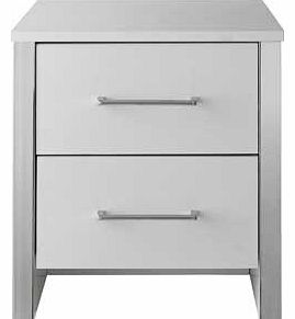 New Genova 2 Drawer Bedside Chest - White