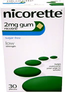 Sugar-free chewing gum containing: Nicotine 2mgFor