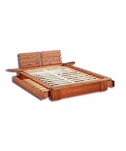 Solid pine double bed in new continental design. F