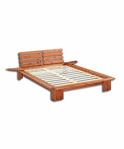 Solid pine double bed in new continental design. F