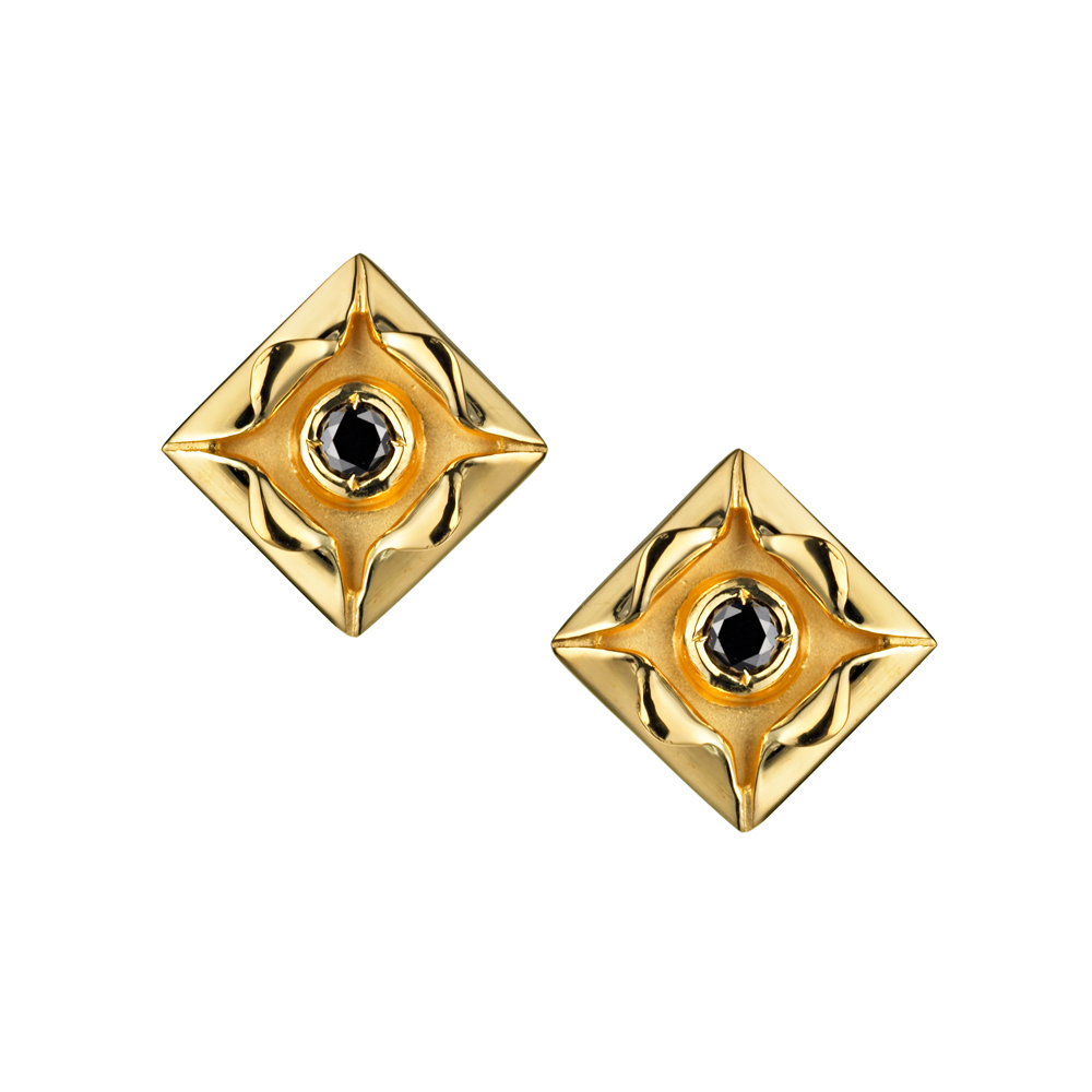 Origami Studs Black Diamonds