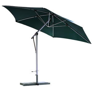 Pandamatic Parasol and Base, Green/Aluminium