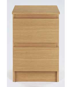 Unbranded Pello 2 Drawer Bedside Chest- Oak Finish