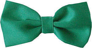 Forest green pre-tied bow tie with adjustable neckband.