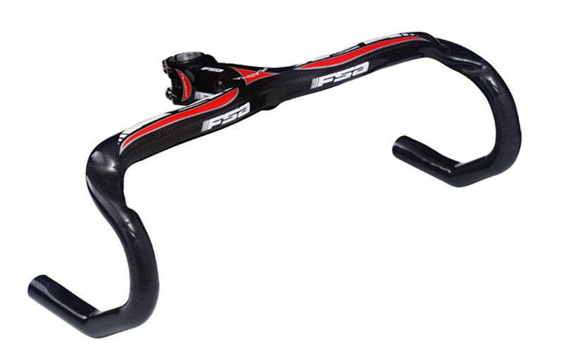 Integrated carbon bar-stem with A+B™ bonded 4GC™ alloy fork lug, aero-ergo flat-top riser