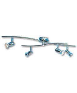 Drop 16cm. Length 82cm. Includes 4 x 50 watt GU10 Halogen bulbs