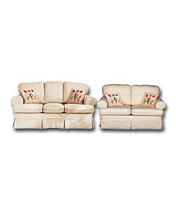 Poppy Cream 2 Piece Suite - 2 sofa