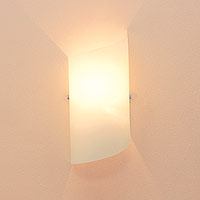 Porto Curvy Glass Wall Light Matt Opal Finish