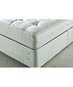 Sprung medium firm mattress. 13.5 gauge, micro quilted , non-turn mattress.Material 2 x 250g