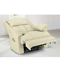 This electric recliner with remote control reclining mechanism has a simple push buttion operation. 