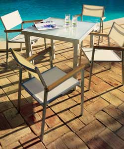 A stylish modern aluminium and textelene patio set