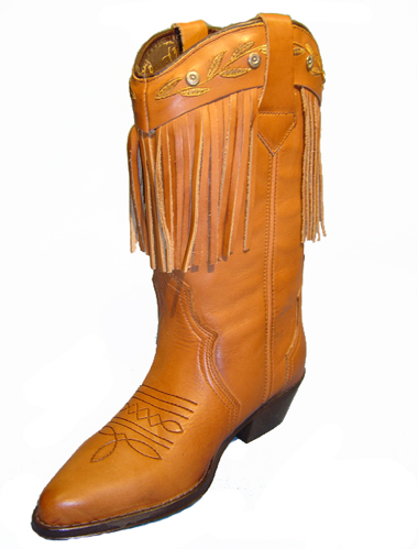 Line Dancing/Cowgirl BootsCalf BootsDetachable FringeTan