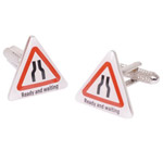 Ready and Waiting Road Sign Cufflinks