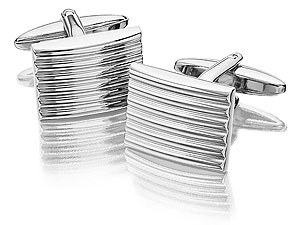 Unbranded Ribbed Cufflinks - 015325