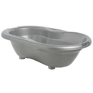 High quality plastic baby bath in shiny silver