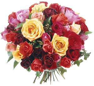 Round bouquet multicolour 25 roses