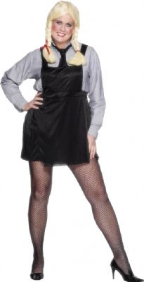 This sexy black pinafore is perfect for a St Trinians night out Will Fit Dress Size 14-16 Bust