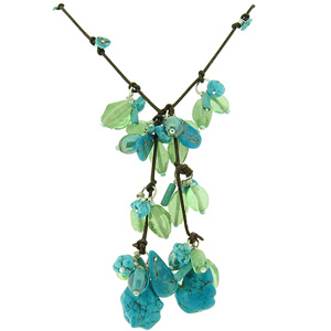 Lariat: Sea Glass; a stunning statement piece. Featuring fabulous chunky semi-precious stones