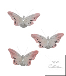 Unbranded SET OF 3 PINK BUTTERFLY LED LIGHTS