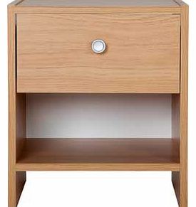 Unbranded Seville 1 Drawer Bedside Chest - Oak Effect