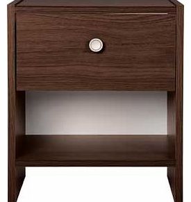 Unbranded Seville 1 Drawer Bedside Chest - Wenge Effect