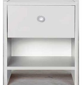 Unbranded Seville 1 Drawer Bedside Chest - White