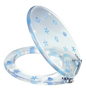 Shells & Starfish Transparent Toilet Seat