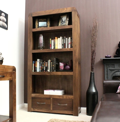 Unbranded Shiro Walnut Large 2 Drawer Bookcase