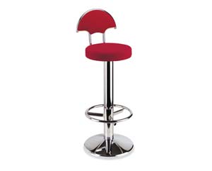 Sturdy heavy duty bar stool. Elegant fan back design. Upholstered seat and back. Swivel seat. Weight