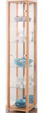 Unbranded Single Glass Door Display Cabinet - Beech Effect