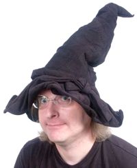 Sorceror Hat Deluxe Black Suede Look