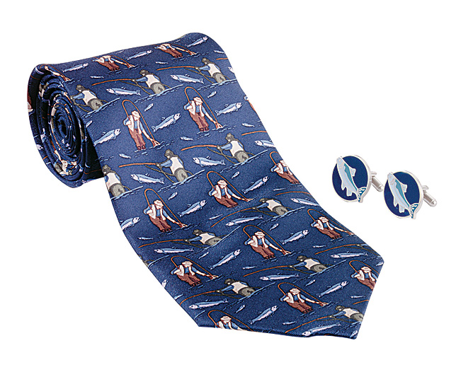 Sports Ties, Socks And Cufflinks. Smart gifts for lovers of soccer, fishing, cricket, golf or rugby 