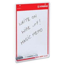 Drywipe boards with pen in holder on board124441 A4 Size