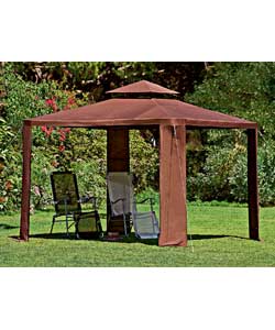 Unbranded Steel Framed Coffee Colour Gazebo