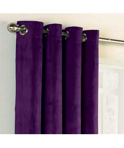 Unbranded Suedette Lined Eyelet Blackcurrant Curtains - 46 x 72 inches