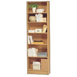 Tall Narrow Bookcase-Beech