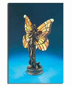 Antique gilt finish cold cast resin Tiffany lamp.