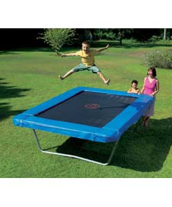 Rectangular design for more dynamic jumping response. Heavy Duty Galvanised Steel Frame and