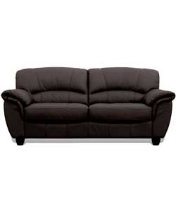 Suitable for general use. 100% corrected grain leather. Fibre filled back and arm cushions. Size