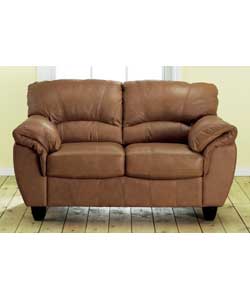 Suitable for general use. 100% corrected grain leather. Fibre filled back and arm cushions. Size