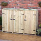 Unbranded Triple Wooden Wheelie Bin Tidy