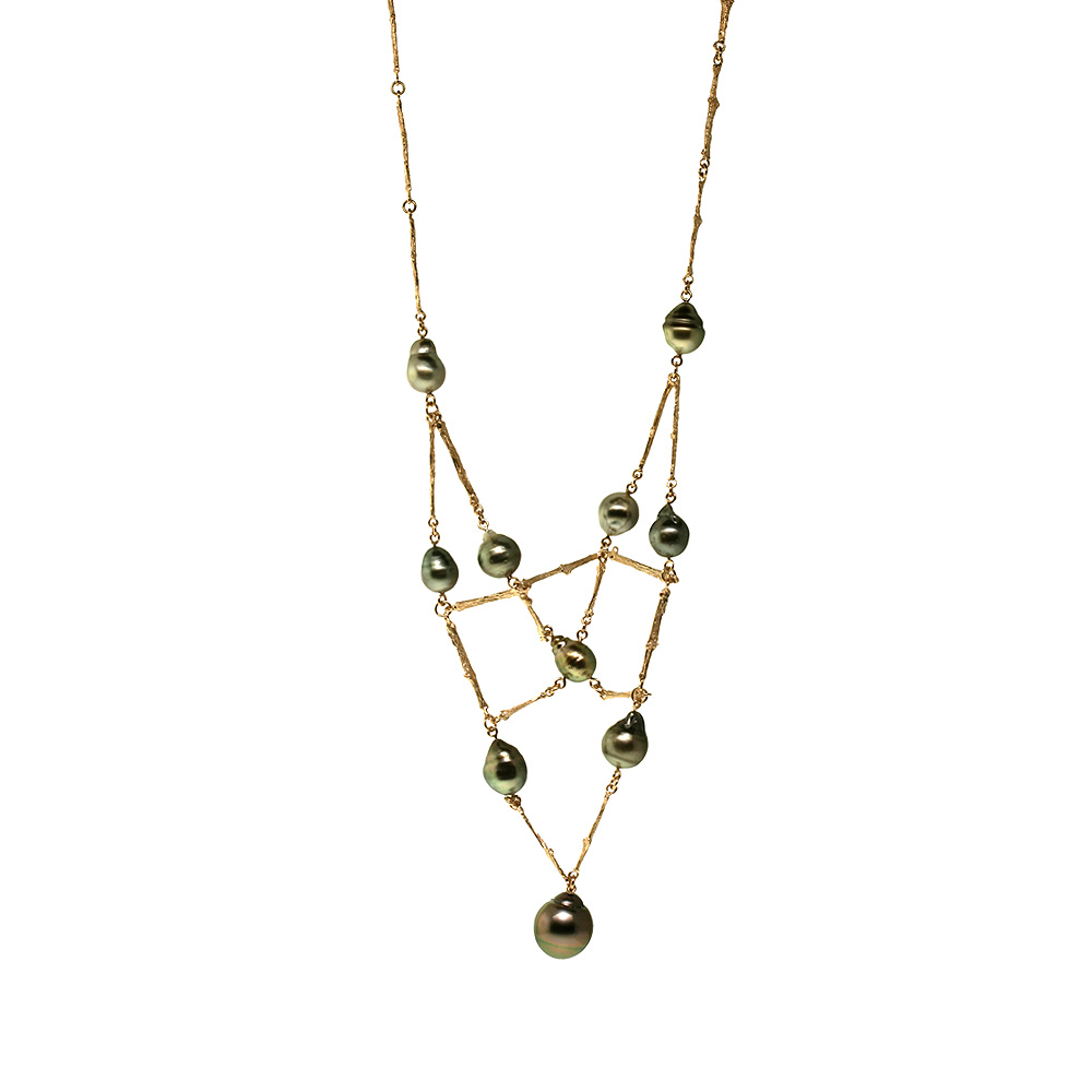 Twig Lattice Necklace - Rose Gold