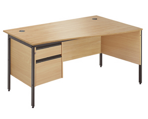 Value line wave H leg single pedestal desk