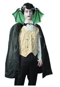 Vampire Cape with Collar Green