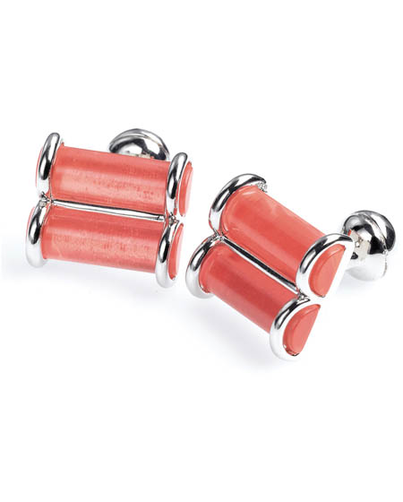 Unbranded Van Heusen Pink Polyres in Double Dome Cufflinks